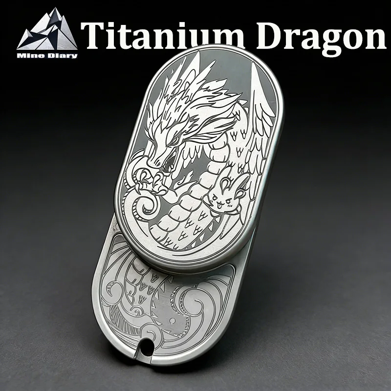Titanium Dragon Rhythm EDC Fidget Slider Stress Relief Toy Mechanical Metal Fidget Slider Fidget Toys Cool Gadget