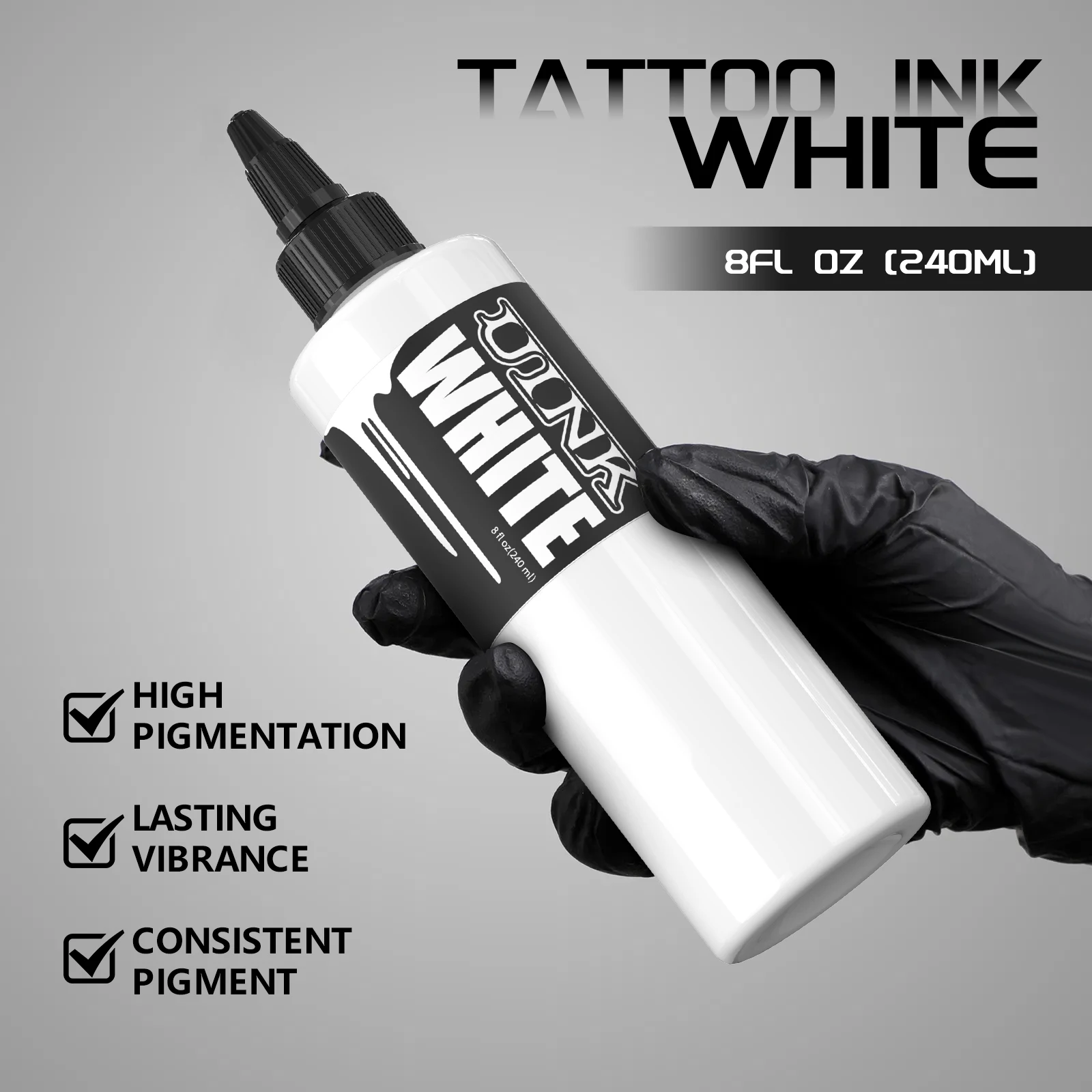DQFART 240ml Triple Black/Withe Professional Tattoo Ink For Permanent Semi-permanent Skin Body Art Pigment Tattoo Supplies - Image 3