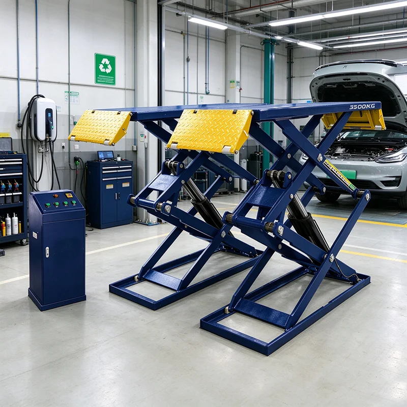 4 Ton Low Profile Double Scissor Auto Lift Hydraulic Surface Mount Vehicle Garage Lift