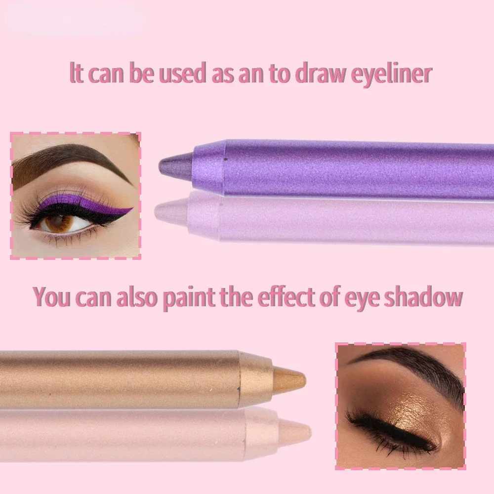 Korean 12 Colors Pearlescent Lasting Eye Liner Pencil Colourful Pigment Waterproof Eyeliner Makeup Eye Cosmetics Eyeliner Pencil