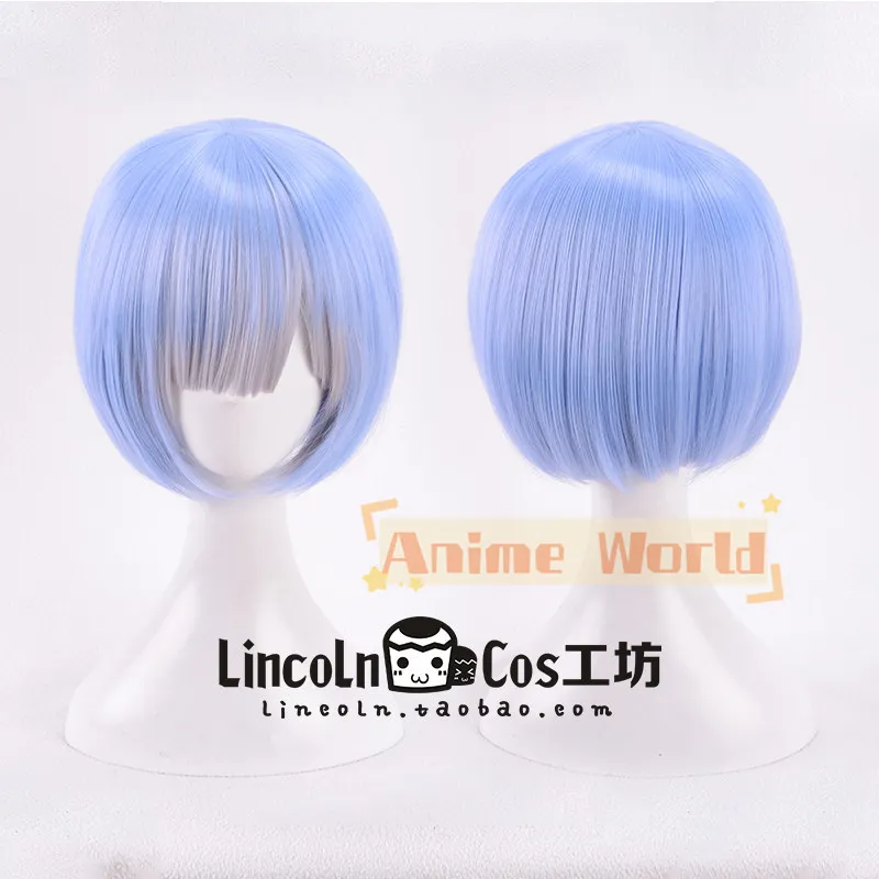 Anime Rem Cosplay Wig Halloween Carnival Party Props Synthetic Hair Heat Resistant Fiber + Wig Cap