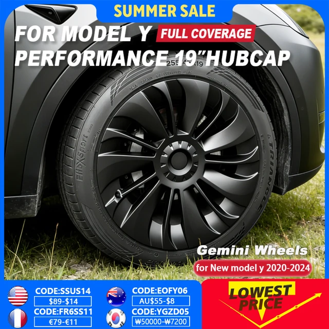 4 SZTUK 19-calowych osłon kół do Tesla Model Y Performance Zamiennik kołpaka samochodowego Pełna osłona felgi Akcesoria samochodowe 2018-2024