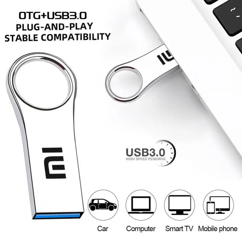 Xiaomi 2TB USB 3.0 Mini Pen Drive trasmissione ad alta velocità 1TB 512GB Metal Flash Drive Memoria portatile impermeabile 2024