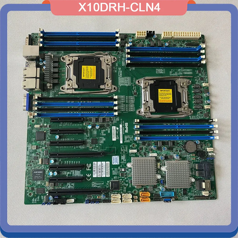 For Supermicro Server Motherboard Support E5-2600 V4 V3  Quad 1GbE LAN SAS3 (12Gbps) LGA2011 DDR4 X10DRH-CLN4