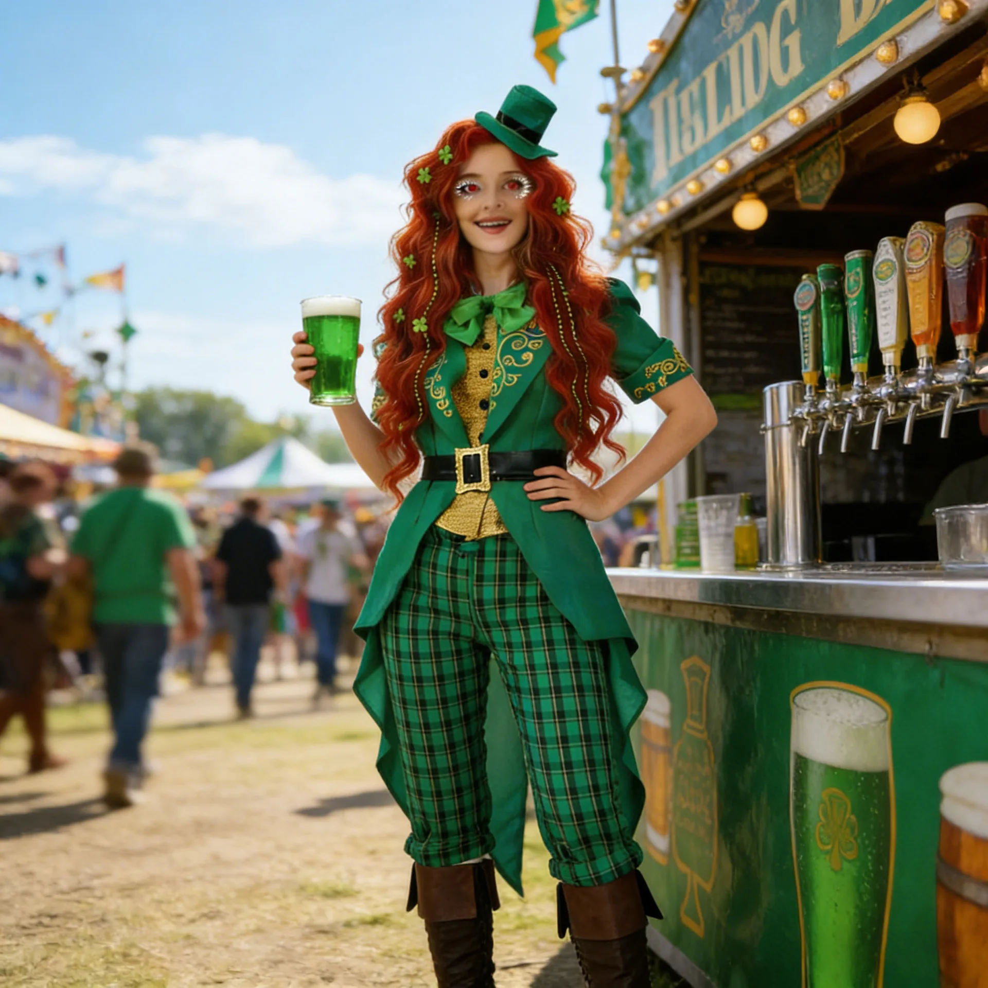 

2026 Irish Saint Patrick St. Patrick Day Adult Green Leprechaun Costume Elf Ireland Family Cosplay Carnival Party Couple Outfit