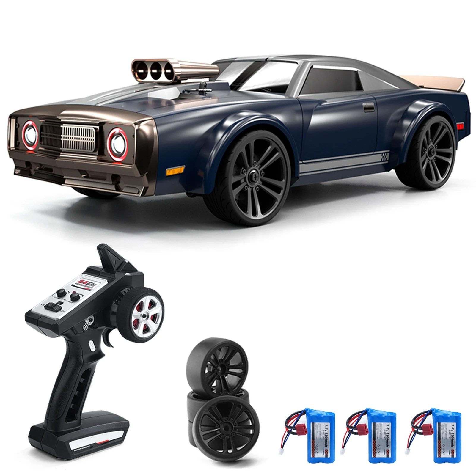 

Remote Control Drift Car 1/16 RC Car 2.4GHz 4WD 35km/h RC Race Car High Speed Kids Gift RTR for Kids w 7mode Angel Eye Headlight