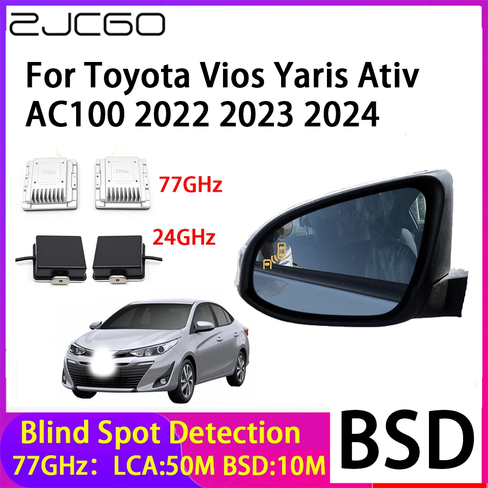 

ZJCGO Car Blind Spot Detection BSD Mirror Rear Radar Detection System for Toyota Vios Yaris Ativ AC100 2022 2023 2024