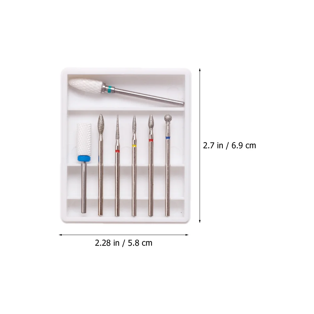 7 قطعة مانيكير مسمار لقمة ثقب كربيد التنغستن خفيفة الوزن قوية لإزالة جيل الأظافر البشرة المحمولة صالون الاستخدام المنزلي #6