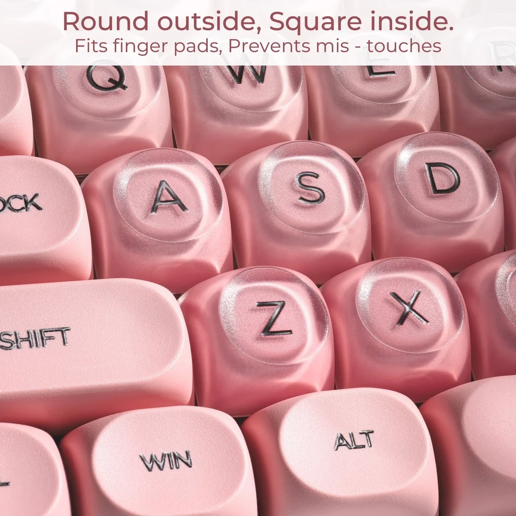 (Keycap Only) Jelly Keycap Pink PBT+PC Material Keycap for Mechanical Keyboard Custom KeyCaps 61/63/64/68/84/87/96/98/104/108 view 4