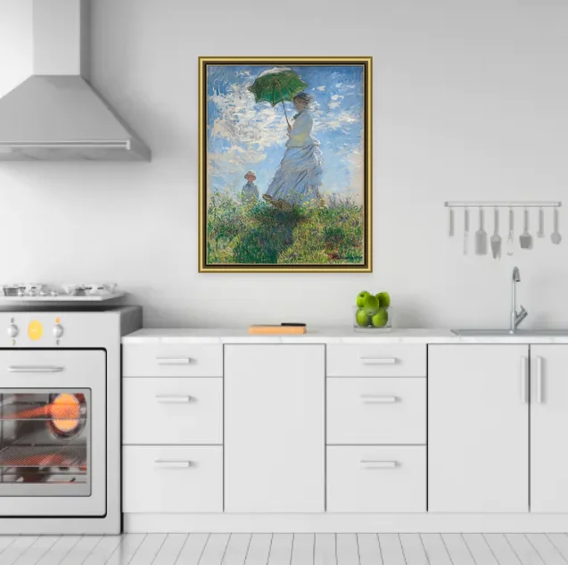 zd-Custom Handmade High Quality Famous Monet Impressionist the Walk Woman with a Parasol Oil Painting Replica for Home Wall@