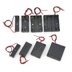5PCS 1/2/3/4 Slot AAA Battery Case 1.5v 3v 4.5v 6v Box AAA Battery Holder With Leads 1 2 3 4 Slots ports