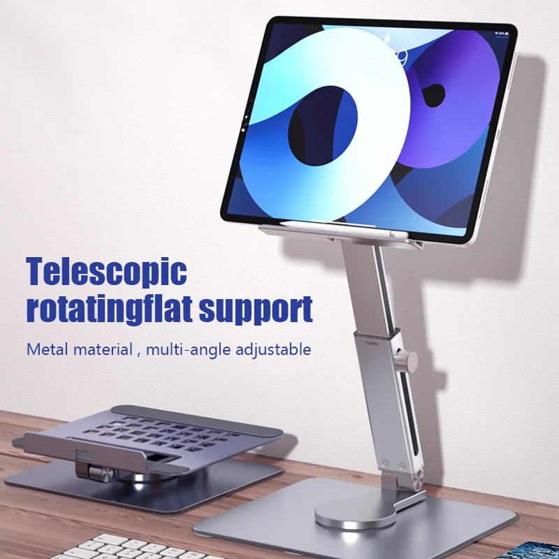 

Aluminum Tablet Stand Desk Riser 360° Rotation Multi-Angle Height Adjustable Foldable Holder Dock For Xiaomi iPad Tablet Laptop