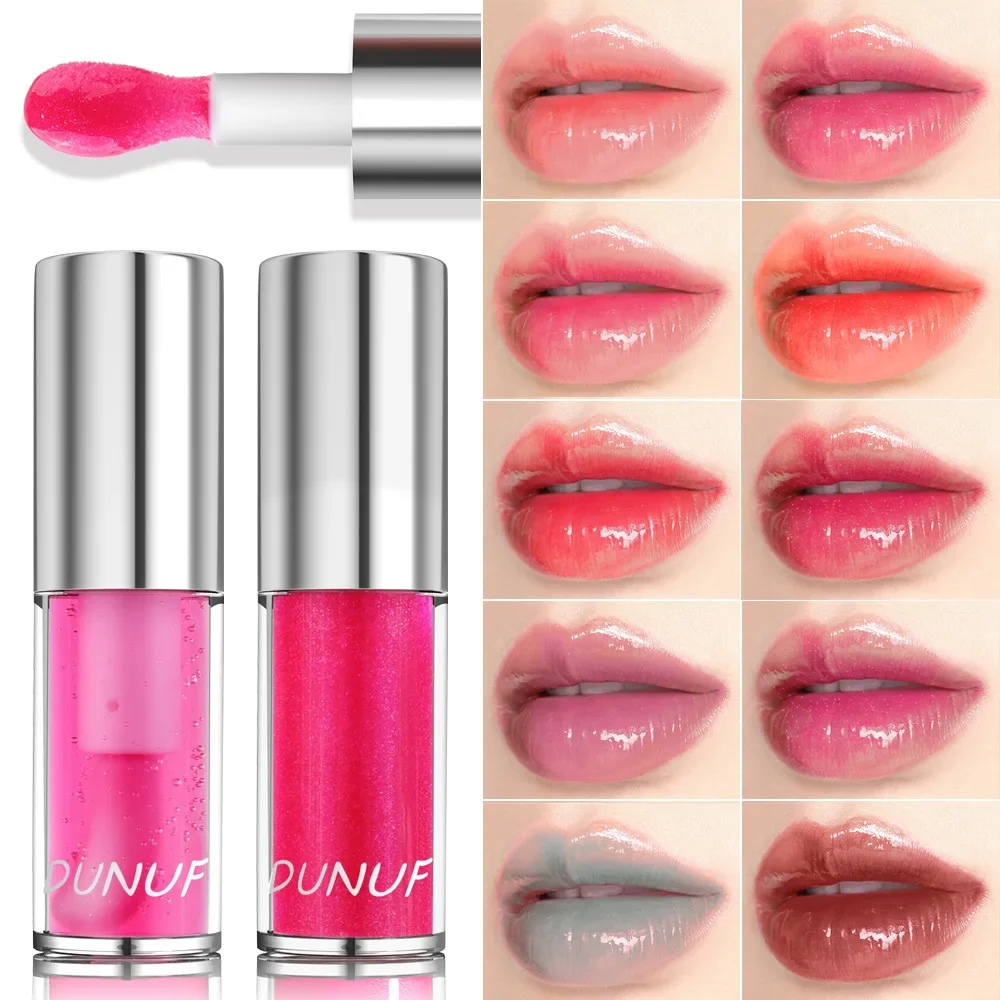 DUNUF Pearl Glitter Lip Glaze Long-lasting Moisturizing Plumping Gloss Lip Tint Oil Makeup Mirror Water Light Liquid Lipsticks