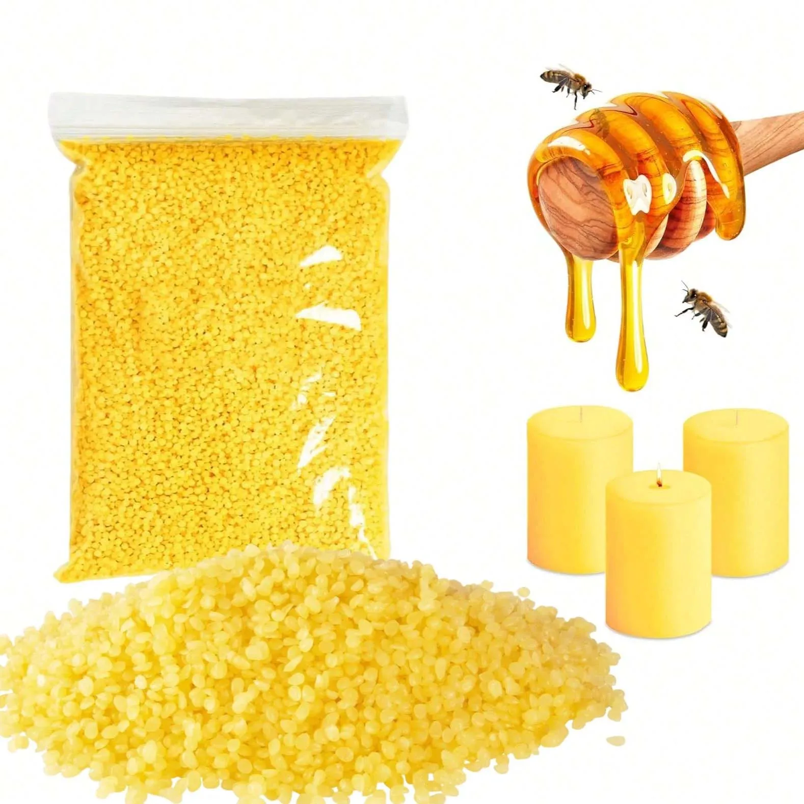 

100/200g White Beeswax, Yellow Beeswax, Beeswax Granules, DIY Candle Making Materials, Natural Beeswax, Candle Making Supplies