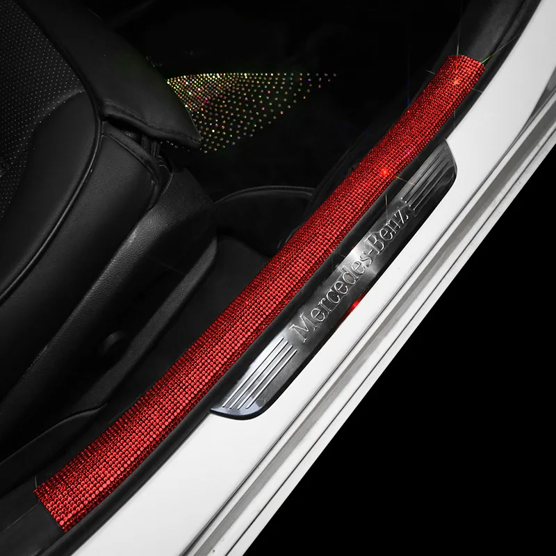 5x45cm Car Door Protector Diamond Rhinestone Stickers Strip Car Anti-Collision Tape Door Edge Sticker DIY Car Accessories