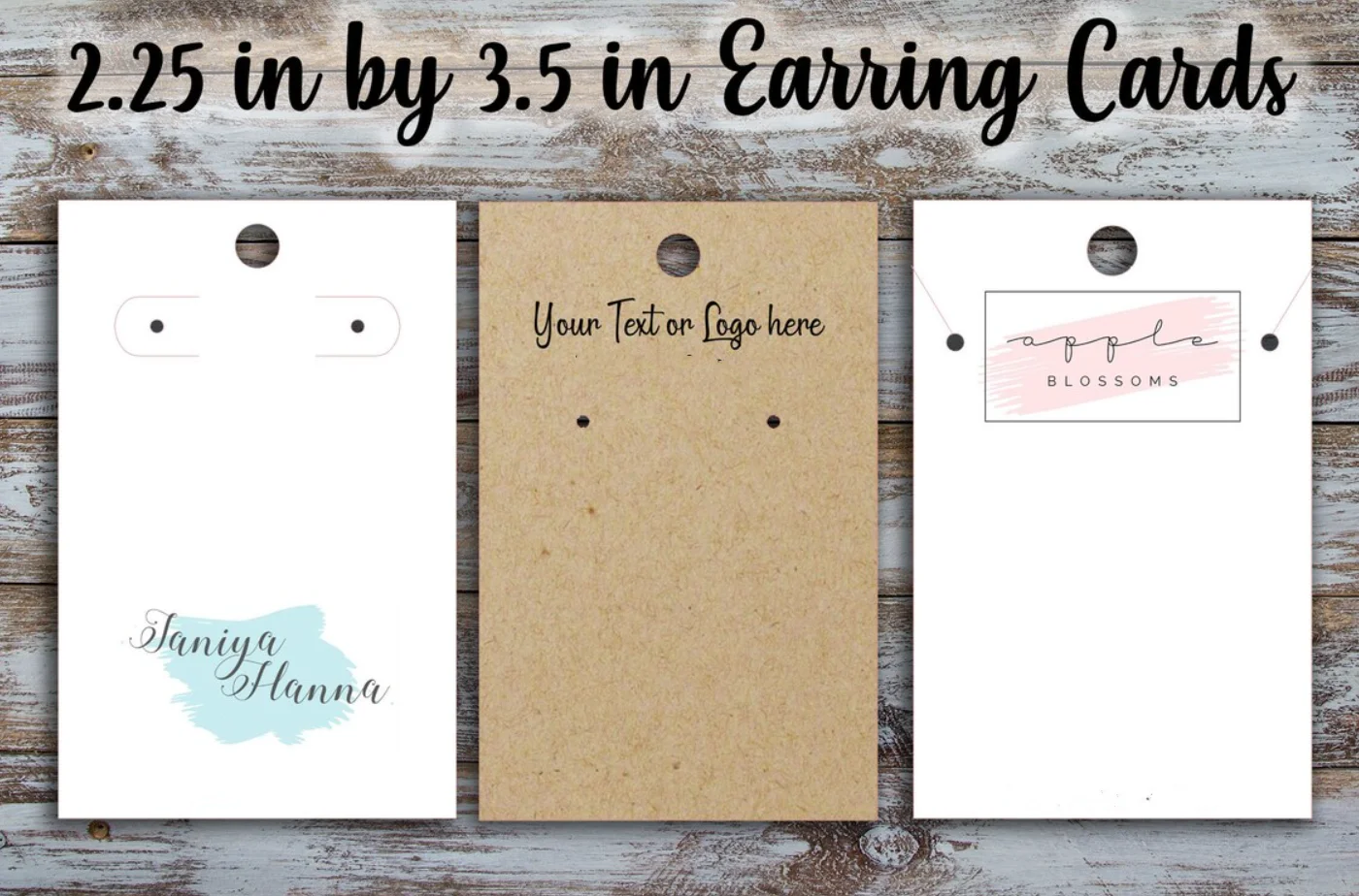 50pcs Custom 2.25 inches by 3.5 inch Earring Cards, Jewelry Display Cards, Custom Labels