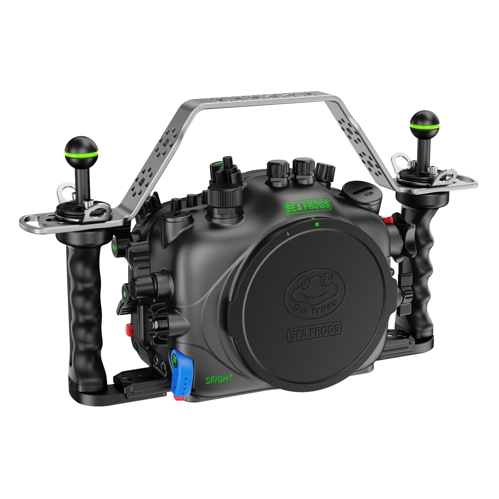 Seafrogs Aluminum Alloy Case For Panasonic Lumix GH7 100m/328ft Underwater Camera Housing with Macro barrel (Zoom gear included)