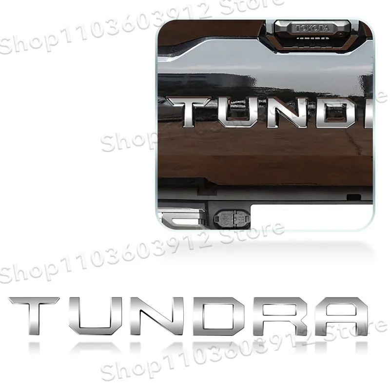 Auto Exterior 3D ABS Plastic Silver/Black TUNDRA Letter Logo Car Rear Tailgate Trunk Decals Badge Sticker Accessories