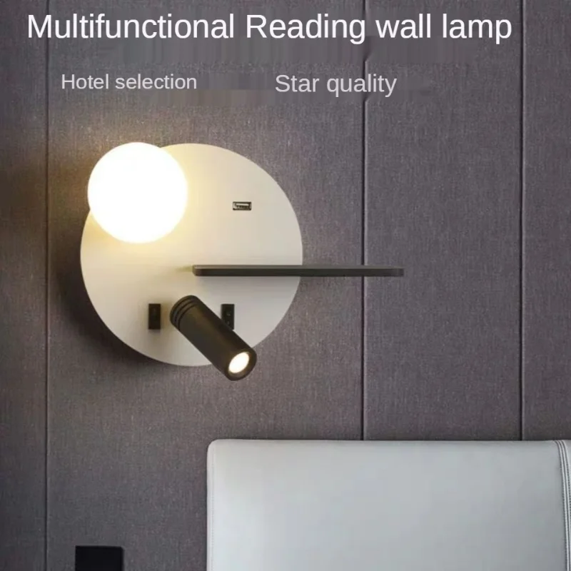 Imagem -03 - Modern Led Wall Lights para Bedroom Bedside Hotel Reading Light Sconce Iluminação Decoração Spotlight Usb Carregamento Decoração