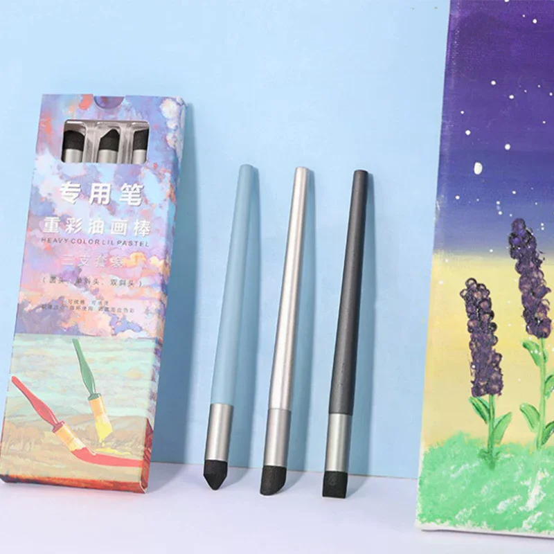 1/3Pcs Reusable Drawing Art Blenders Sponge Pen Pastel  Tool For Oil Painting Washable Sketch Rubbing Brush