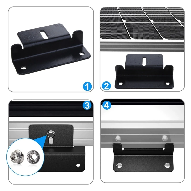 Solar Panel Mounting Z Bracket, Supporting for Motorhomes Roof, Boat, OffGrids,Photovoltaic Panel Mounting Bracket