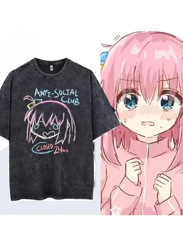 पुरुषों के लिए ओवरसाइज़्ड प्रिंटेड टी-शर्ट, बोच्ची क्लब म्यूजिक बैंड, एनीमे बोच्ची द रॉक कॉटन टॉप, क्रिएटिव क्रू नेक टीज़, वॉश्ड टी-शर्ट 10 best sales एनीमे पोलो - №2