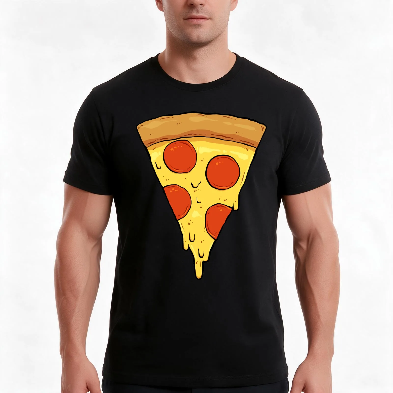 The Slice T-Shirt, Summer Casual Cotton Tee, Oversized Streetwear Tops, Vintage Graphic Print, Loose Fit Short Sleeve