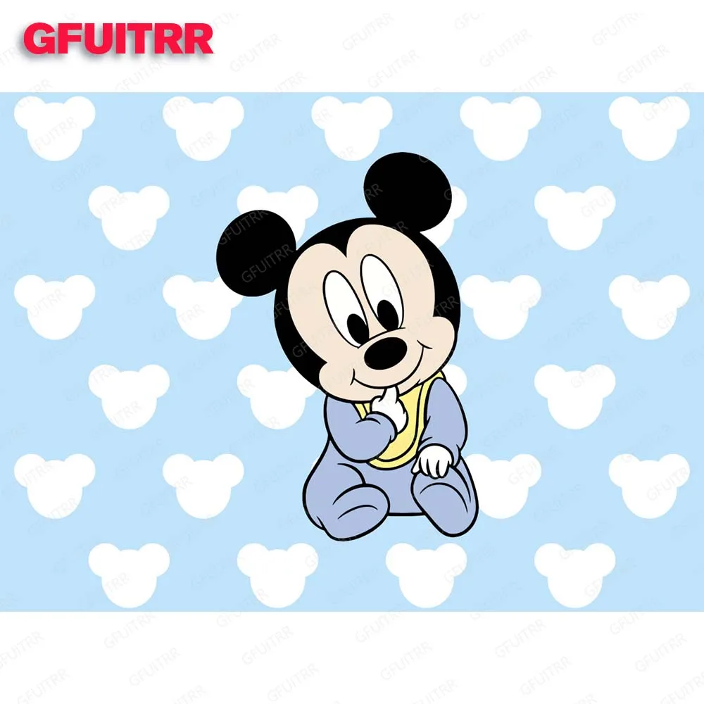 Mickey Mouse Baby Ronde Achtergrond Kids Verjaardagsfeestje Decoratie Baby Shower Fotografie Achtergrond Cilinder Cover Booth Prop