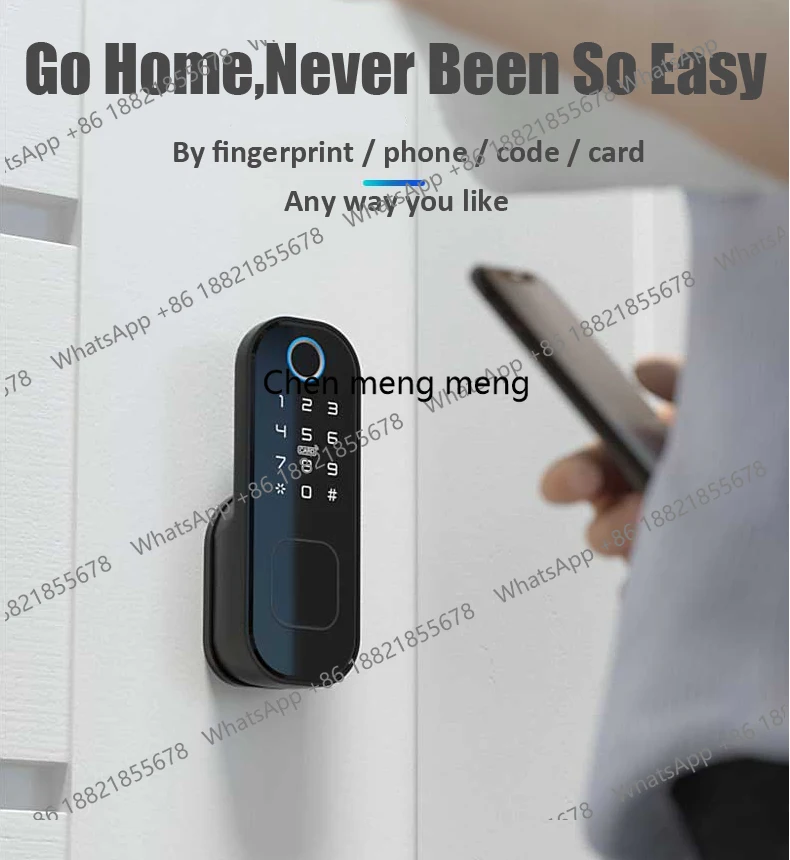 

Fingeprint Door Lock With Bluetooth TT Lock APP Password Smart Card 13.56mhz IC Work With Gateway Wifi Alexa T03