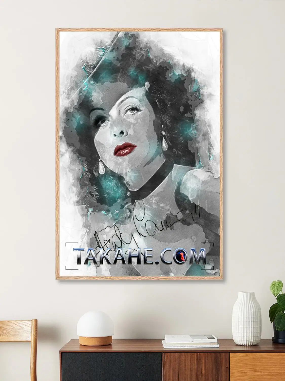 Póster artístico en lienzo de hedy lamarr y arte de pared, impresión de imágenes, familia moderna, decoración de dormitorio, carteles