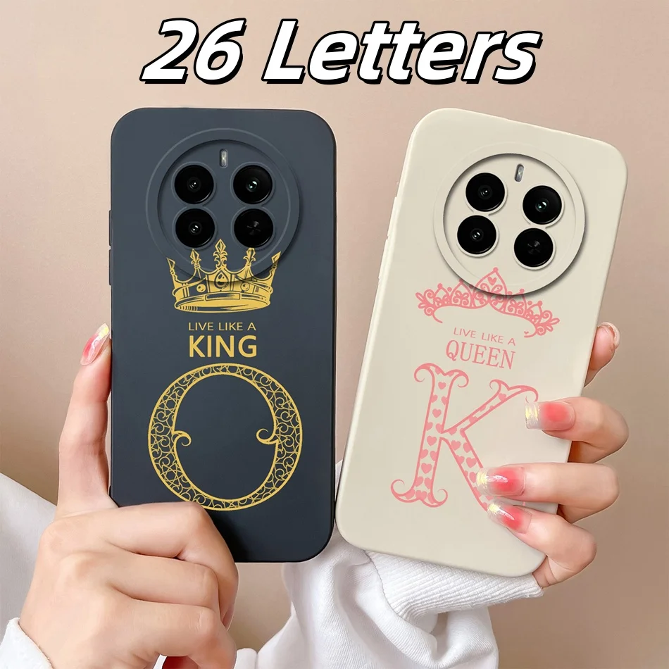 For Oppo Realme 13 Pro Plus Case Personalized 26 Letter Soft Cover For Realme13 5G 4G Upgrade Liquid Silicone Phone Protectors