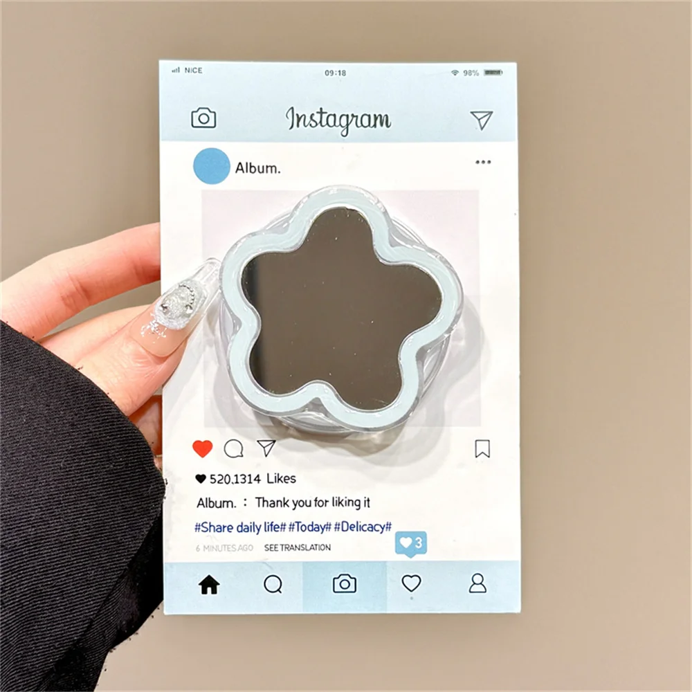 

Macaron милое розовое зеркало с цветком, складное для Magsafe Griptok, держатель для телефона, подставка для кольца на палец, поддержка для iPhone, кронштейн для девочек