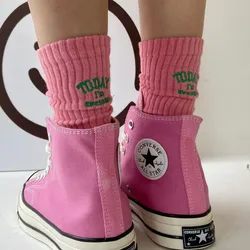 For Men Women Couple Funny Cotton Socks Embroidery Letter Today I’m Awesome Japanese Korean Designer Couple Mid-tube Sports Sox
