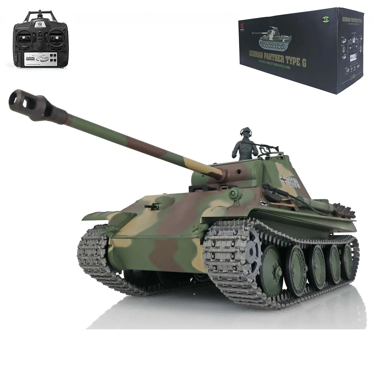 Henglong 1/16 schaal RC tank 3879 TK7.0 moederbord Verbeterde Duitse Panther G RTR metalen rupsbanden