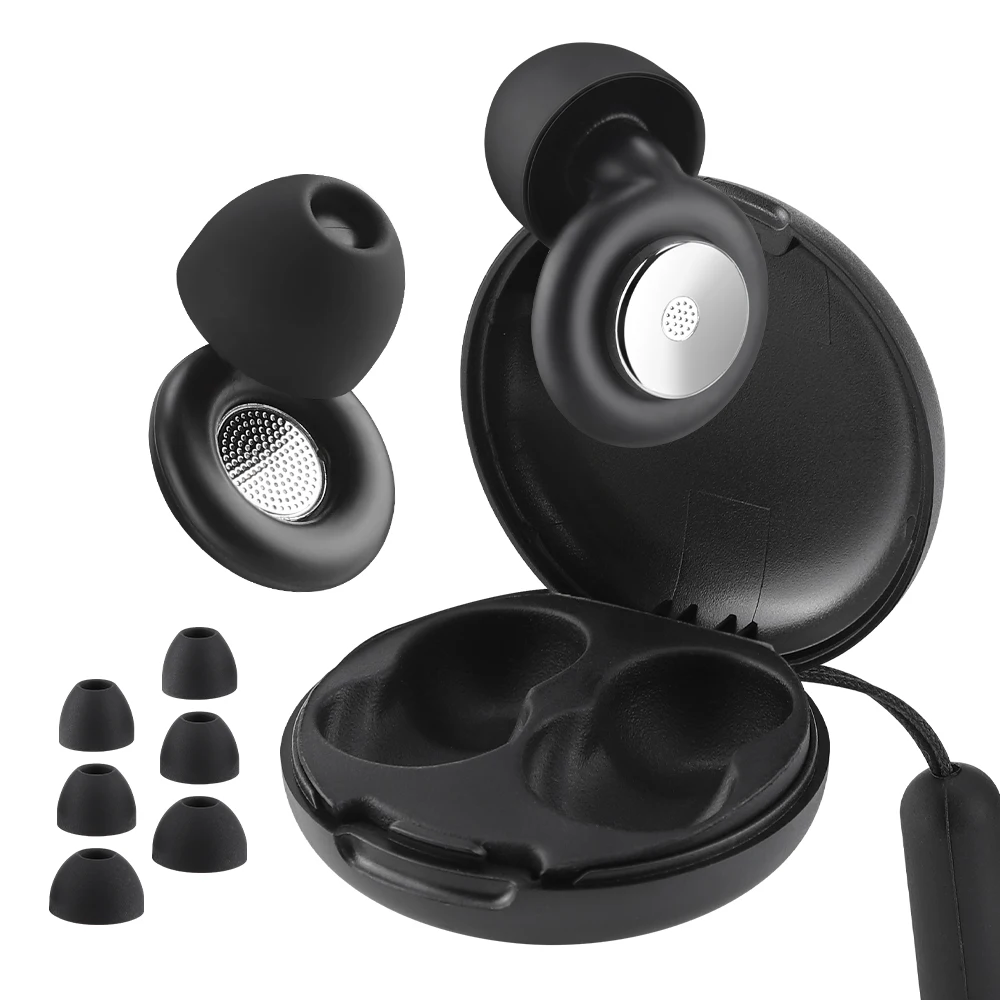 Silicone Ear Plugs for Sleeping 45dB Noise Cancelling Hearing Protection 4 Sizes Reusable Earplugs for Sleep Travel Work Study