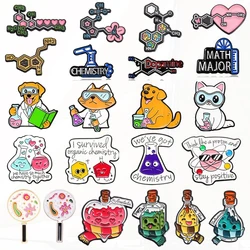 Rainbow Test Tube DNA Microscope Molecular Formula Cat Dog Doctor Badge Punk Lapel Pins Jewelry Creative Science Pin Chemistry