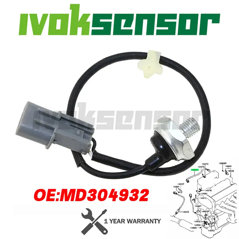 Ignition Knock Detonation Sensor For Mitsubishi Carisma Colt Lancer Galant Montero Outlander Endeavor Eclipse MD304932 E1T15576