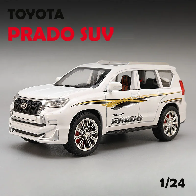 1/24 Toyota Prado SUVรุ่นSound Light Pullbackเด็กDiecastของเล่นรถของขวัญคอลเลกชันตกแต่งบ้านminiature