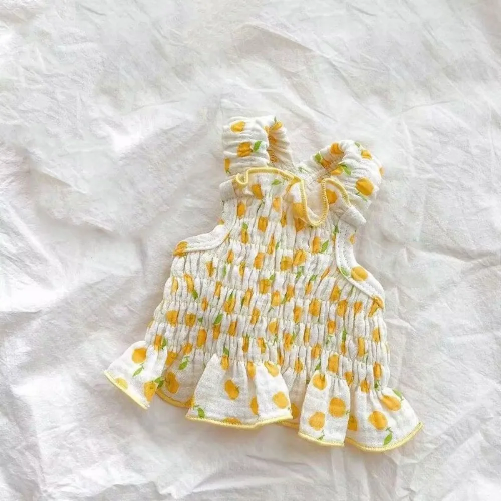 

Comfortable Cute Pet Summer Clothes Soft Floral Print Pet Princess Dresses Breathable Thin Design Dog Vest Skirt Kittens