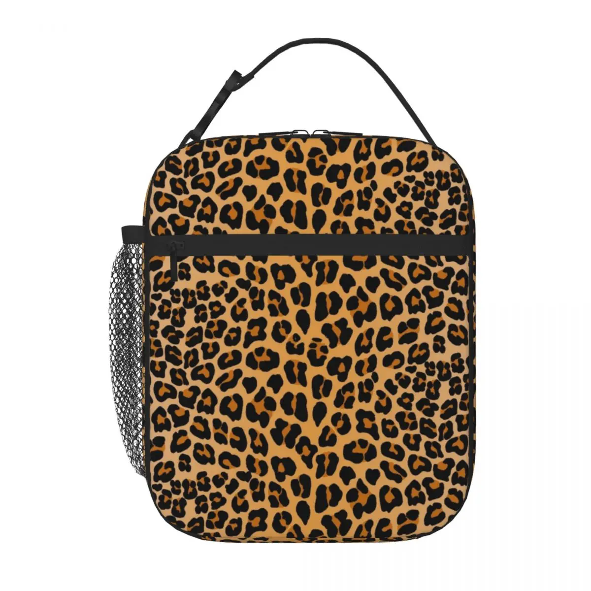 Bolsas de almuerzo con estampado de leopardo para mujer y niño, bolso de almuerzo portátil con aislamiento Bento Box, bolso de Picnic reutilizable, bolso térmico más fresco para la escuela