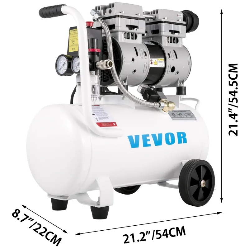 SucceBuy 25/60L Air Compressor 110V/240V Oil-Free Air Compressor 750W1  For Home Repair Tire Inflation Whisper Compressor