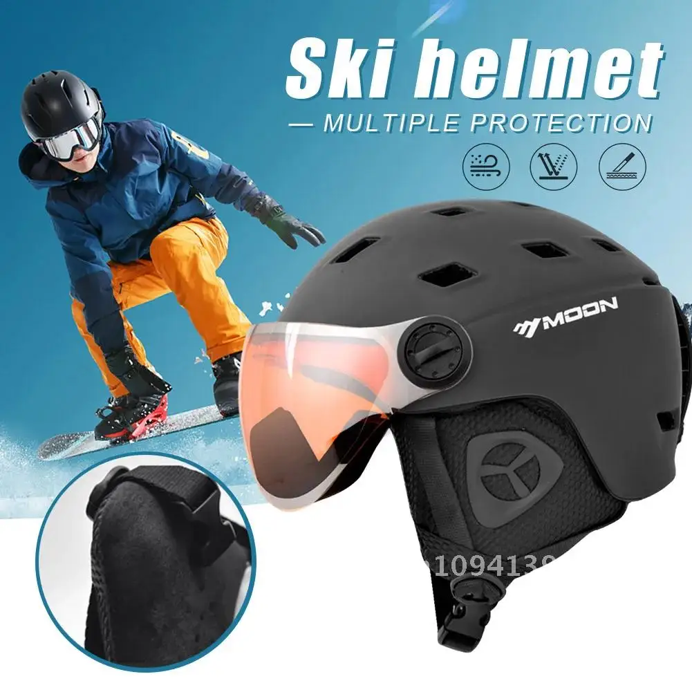 

Ski Helmet Snowboard Helmet Lightweight Integrated Snow Protective Goggles Outdoor Ski for Adjustable with Helmet Sports Helmet