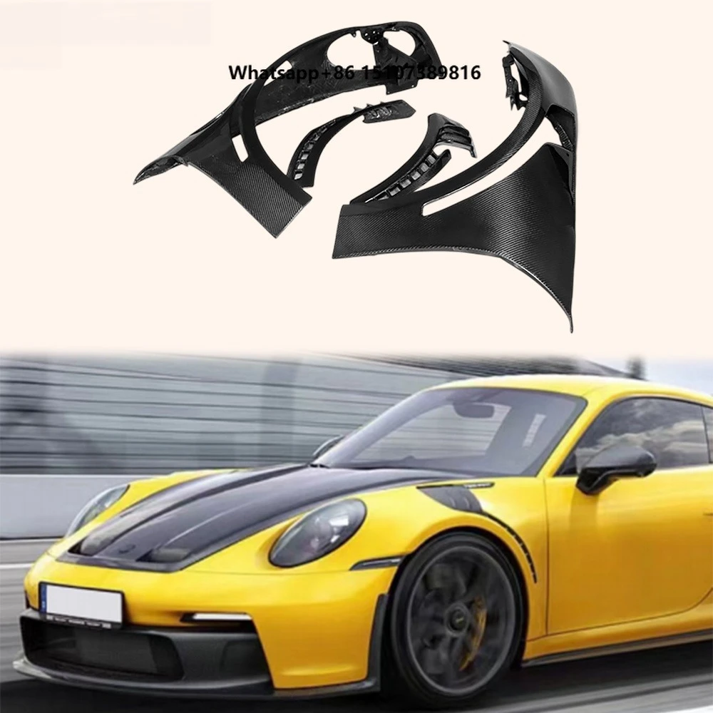 For 911 992 2018-24 Carbon Fiber GT3 Style Front Bumper Side Fender Pair