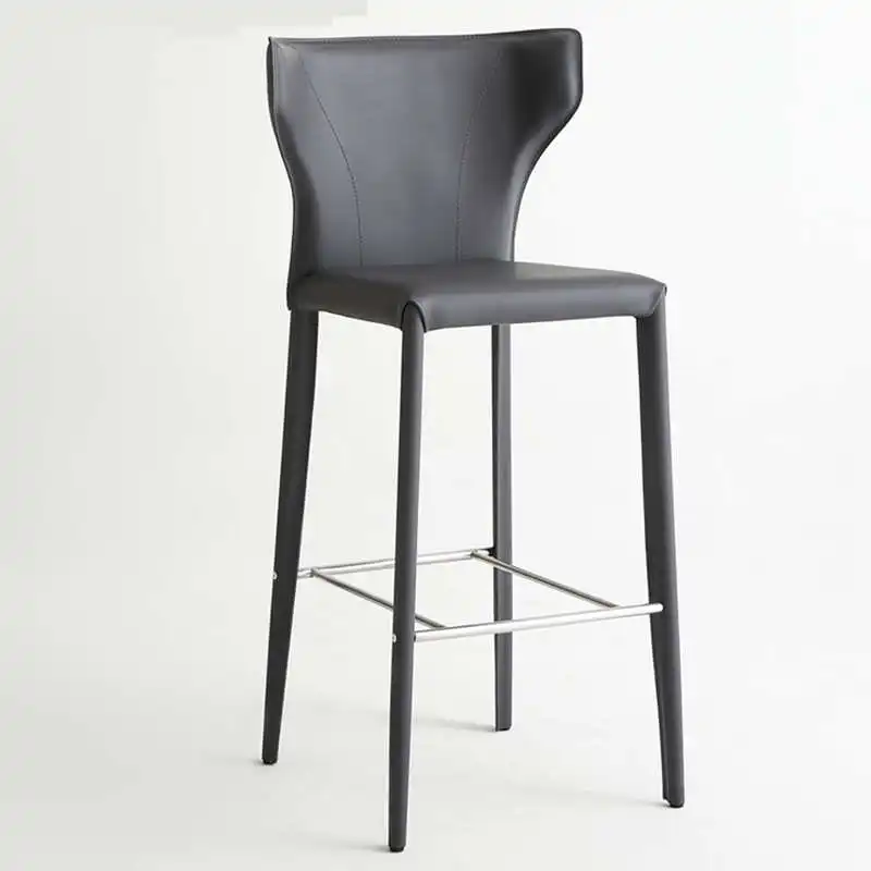 Designer Barhocker Hochstuhl Sattelleder Rückenlehne Modern Home Bar Thekenhocker