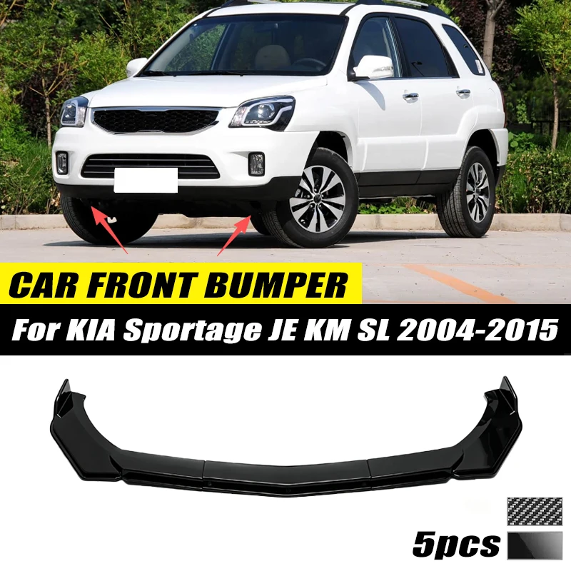 For KIA Sportage JE KM SL 2004-2015 Front Bumper Lip Front Guard Spoiler High-quality ABS Material Body Kit Front Lip Accessory