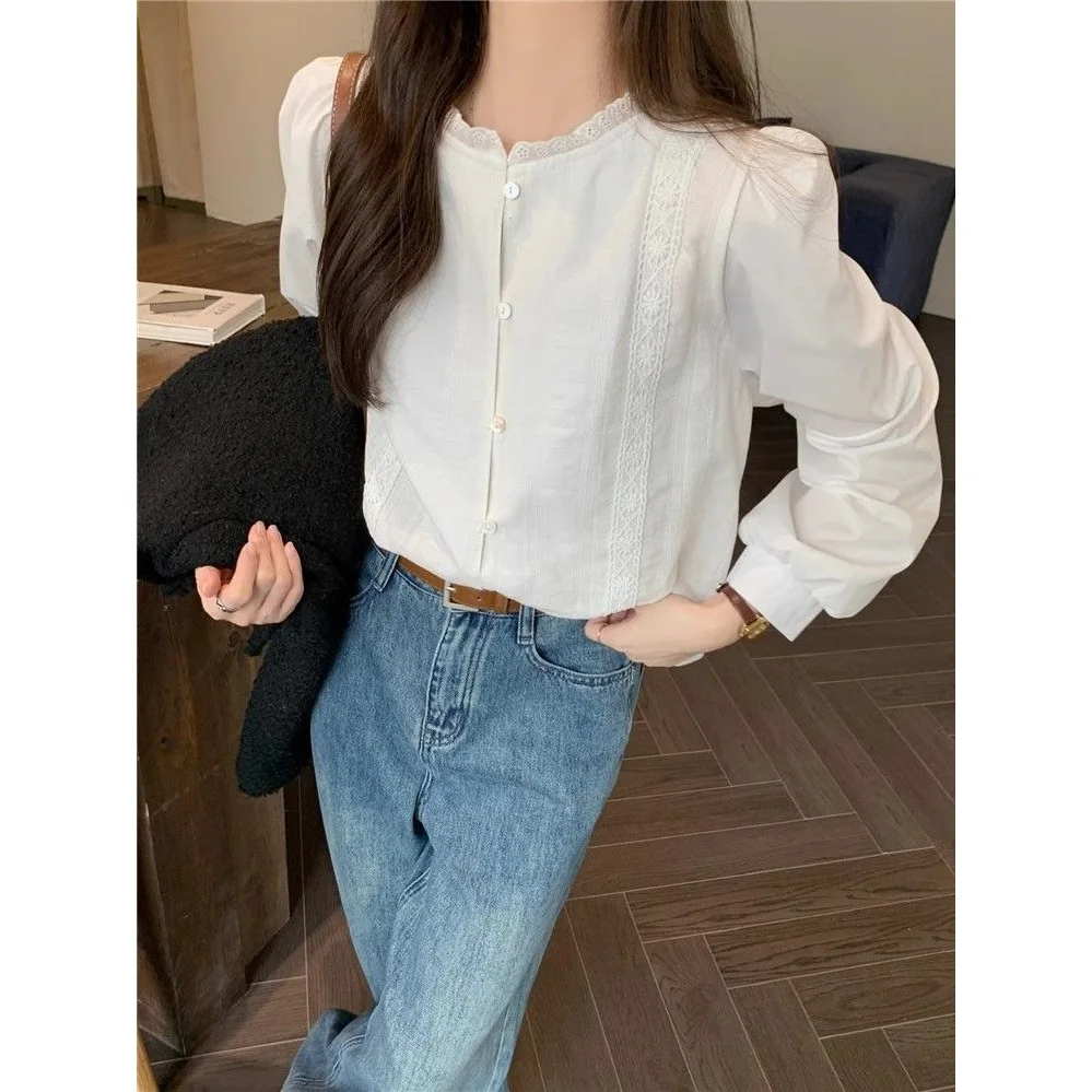 Elegant Long Sleeve Shirt Women's Fashion New Arrival Soft Silk Fabric round Neck Batwing Sleeve Shoulder Bared Loiret Style
