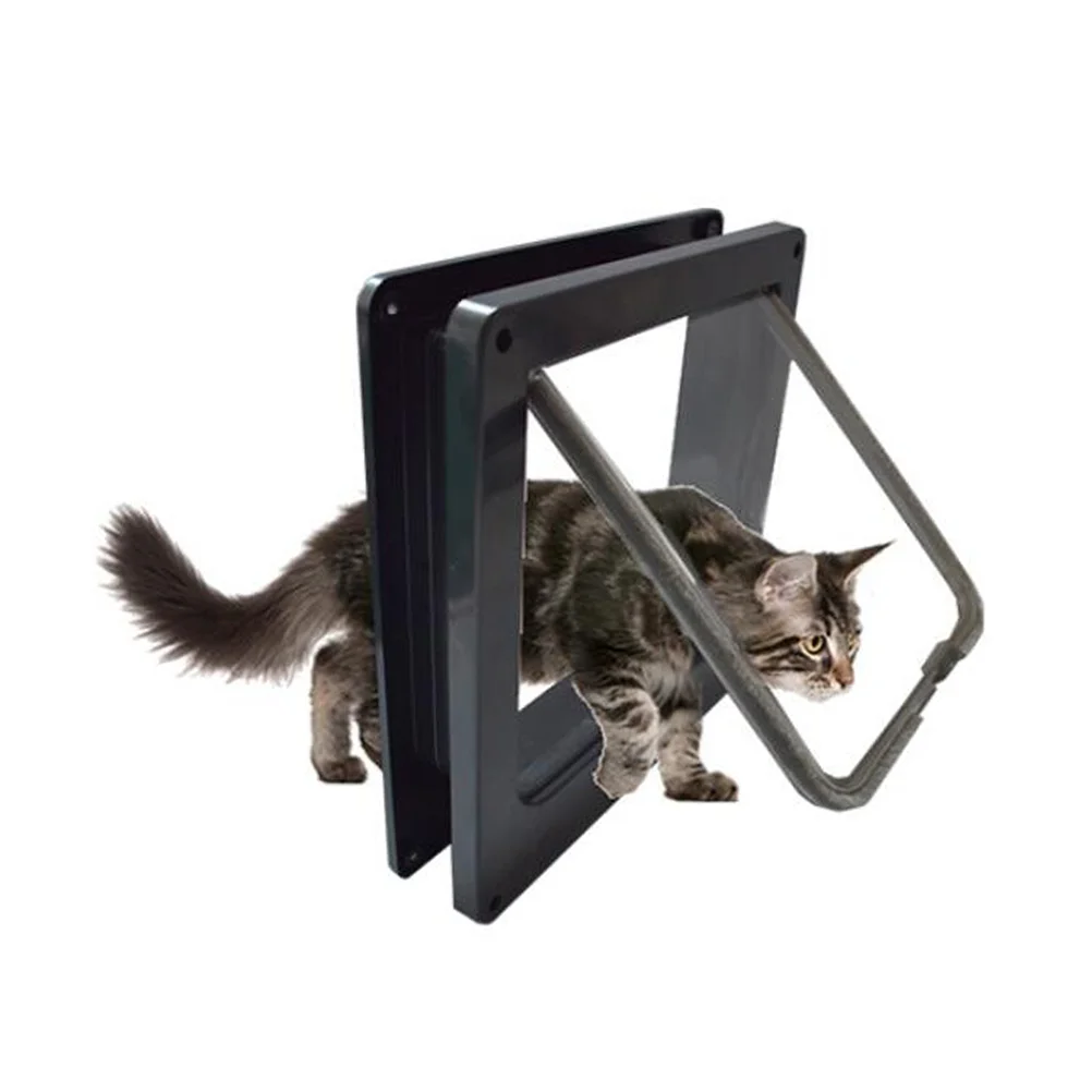 Rotary Controllable Pet Entry and Exit Door Cat Safe Hole Door Pet Supplies Black Pet Door Cat Door Pet Hole