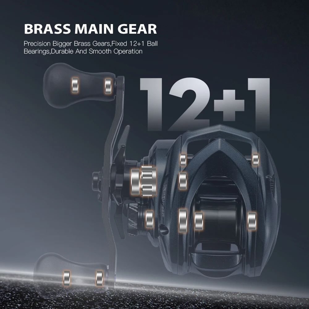 

CYLIUS ASHMOON Alloy Baitcasting Reel Max Drag 6Kg 8.1:1 High Gear Ratio Long Handle BFS Reel/All Purpose Reel/ Sea Fishing Reel