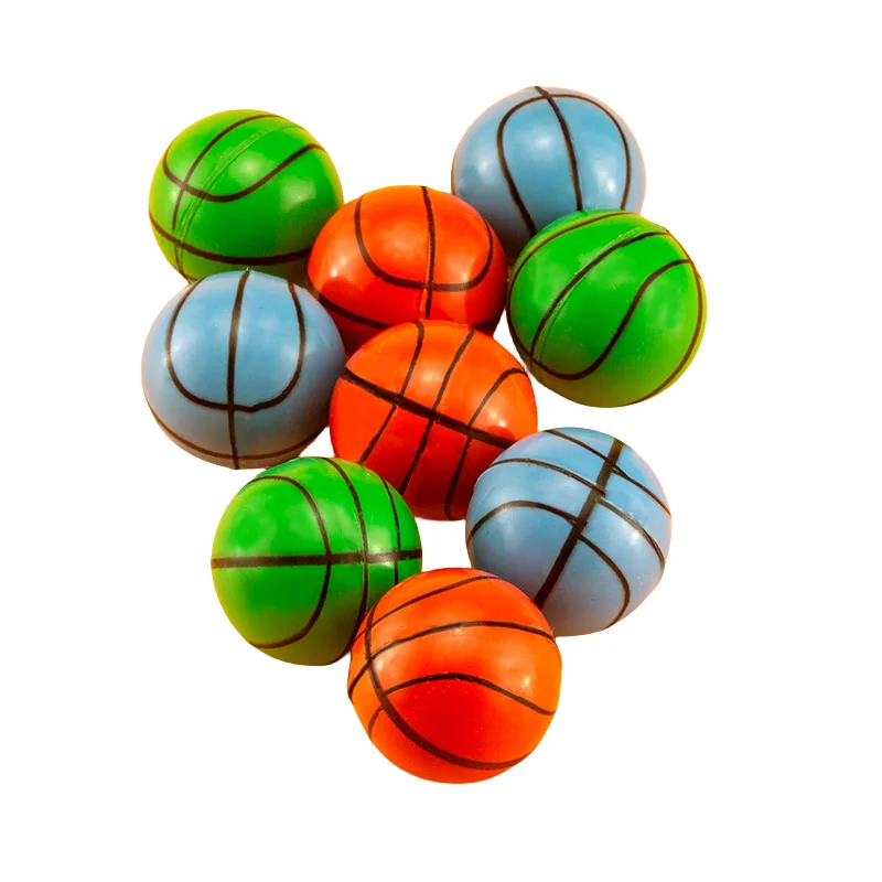 6 Pcs 30mm Color Elastic Small Basketball Modeling Bouncy Ball Simulation Soccer Bouncy Ball Outdoor Parent-child Sports Toys