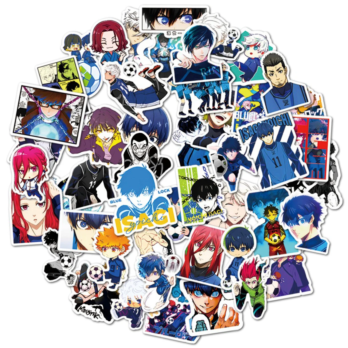 10/50Pcs Japan Blue Lock Stickers Anime Scrapbook Luggage Notebook Graffiti Laptop Guitar Cartoon Stickers Manga Vinyl Gift Toy